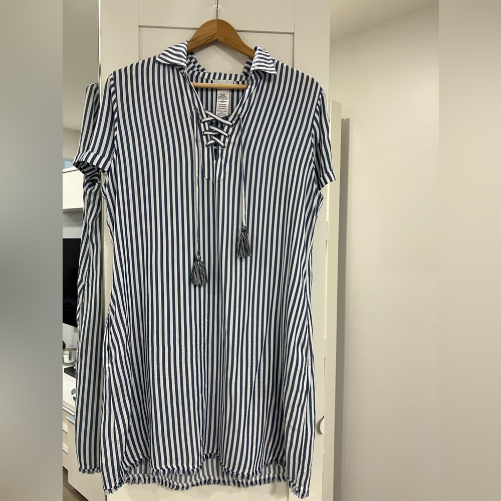 Tommy Bahama pinstriped beach dress